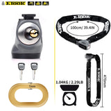 Etook Mountain Road Bike Chain Lock Heavy Duty Door Lock Scooter Bicycle Lengthen Thicken Chain Anti-Rust Hardened Steel Alloy
