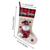 Family Christmas Stockings Large Christmas Rustic Holiday Fireplace Home Decoration Gifts Deer Santa Snowman Burlap Plaid