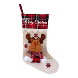 Family Christmas Stockings Large Christmas Rustic Holiday Fireplace Home Decoration Gifts Deer Santa Snowman Burlap Plaid