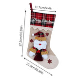 Family Christmas Stockings Large Christmas Rustic Holiday Fireplace Home Decoration Gifts Deer Santa Snowman Burlap Plaid