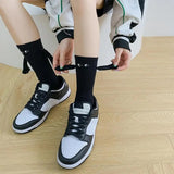 Fashion Funny Creative Magnetic Attraction Hands Black White Cartoon Eyes Couples Socks 1 Pair Club Celebrity Couple Socks
