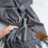 Fashion Solid Winter Cashmere Blanket Scarf Thick Warm Simple Pashmina Shawl Wraps Bufanda With Tassel Travel Poncho Echarpe