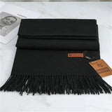 Fashion Solid Winter Cashmere Blanket Scarf Thick Warm Simple Pashmina Shawl Wraps Bufanda With Tassel Travel Poncho Echarpe