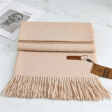 Fashion Solid Winter Cashmere Blanket Scarf Thick Warm Simple Pashmina Shawl Wraps Bufanda With Tassel Travel Poncho Echarpe