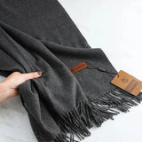 Fashion Solid Winter Cashmere Blanket Scarf Thick Warm Simple Pashmina Shawl Wraps Bufanda With Tassel Travel Poncho Echarpe
