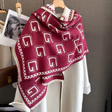 Fashion Warm Letter Print Cashmere Shawl Scarf 2023 New Women Thick Pashmina Blanket Winter Wraps Poncho Bufanda Tassel Echarpe