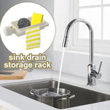 Faucet Sponge Holder Kitchen Sponge Holder Hollow Design Faucet Storage Rack Sponge Holder For Sink Drain Storage Space-Saving