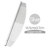 Fenice Moon Style Comb Pet Grooming Single Comb Aluminum Metal Comb for Dogs Stainless Steel Pet Dog Cat Pin Comb Hair Brush