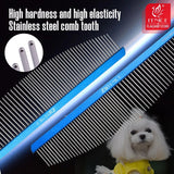 Fenice Moon Style Comb Pet Grooming Single Comb Aluminum Metal Comb for Dogs Stainless Steel Pet Dog Cat Pin Comb Hair Brush