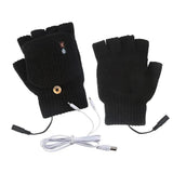 Fingerless USB Heated Gloves Unisex Washable Half Hands Gloves USB Heated Women's Cold Weather Gloves For Outdoor Exploration