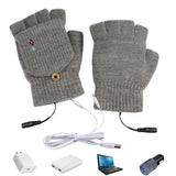 Fingerless USB Heated Gloves Unisex Washable Half Hands Gloves USB Heated Women's Cold Weather Gloves For Outdoor Exploration