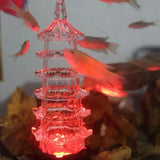 Fish Tank Landscape LED Lights Pagoda Shape Aquarium Light Aquarium Decorations Glow In The Dark Reusable Colorful Underwater