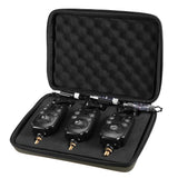 Fishing Bite Alarm Set Digital Fishing Alarm Kit LED Alarm Indicator Alert Bell Fishing Swinger Fishing Tackle With Zippered Box