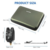 Fishing Bite Alarm Set Digital Fishing Alarm Kit LED Alarm Indicator Alert Bell Fishing Swinger Fishing Tackle With Zippered Box