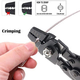 Fishing Crimping Tool Maximum 2.2 MM Cable Crimping Aluminum Tube Double Barrel Ferrule Ring Sleeve