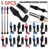 Fishing Rod Tie Elastic Tip Cover Straps Reusable Outdoor Sports Fastener Bandage Sleeves Pole Glove Truss Cane Protector Case