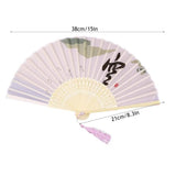 Foldable Hand Fan Japanese Silk Folding Fans Bamboos Chinese Fan Antiquity With Tassels Small Dance Fan For Student Hanfu