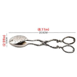 Food Tongs For Serving Salad Tongs Hard Zinc Alloy Serving Clamps Buffet Tongs Retro Style Reusable Party Food Cupcake Clamps