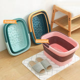 Foot Bath Basin Foldable Massage Footbath Tub Outdoor Bucket Light Pink