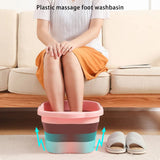 Foot Bath Basin Foldable Massage Footbath Tub Outdoor Bucket Light Pink