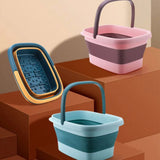 Foot Bath Basin Foldable Massage Footbath Tub Outdoor Bucket Light Pink