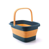 Foot Bath Basin Folding Massage Footbath Tub Large Capacity Spa Outdoor Travel Camping Bucket with Handle Light Pink