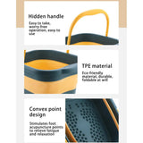 Foot Bath Basin Folding Massage Tub Home Dorm Bucket with Handle  Dark Blue