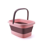 Foot Bath Basin Folding Massage Tub Home Dorm Bucket with Handle  Dark Blue