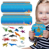 Fun Valentine Exchange Cards 32Pcs Sea Animal Toys Exchange Cards With Ocean Figurines Party Favor Toys Creative Classroom Prize