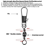 GHOTDA 100pcs/Box Rolling Swivel for Fishhook Lures Connector Fishing Accessories Fishing Connector Swivels Interlock Pin Snap