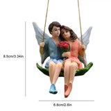 Garden Angel Figure Art Ornament Sleeping Statue Swing Hammock Figurines Fairy Sculpture For Office Holiday Lawn Party Ornaments