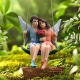 Garden Angel Figure Art Ornament Sleeping Statue Swing Hammock Figurines Fairy Sculpture For Office Holiday Lawn Party Ornaments