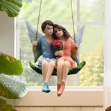 Garden Angel Figure Art Ornament Sleeping Statue Swing Hammock Figurines Fairy Sculpture For Office Holiday Lawn Party Ornaments
