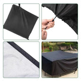 Garden Table Protective Cover, Outdoor Frost and Snow Protection Cover, Black Coated Oxford Cloth Cover