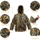 Ghillie Suit Men Women Kids 3D Leafy Bionic Camouflage Hunting Clothing CS Shooting Suit Tactical Military Combat Clothes Set