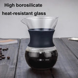 Glass Coffee Pot with Stainless Steel Filter Drip-brewed Hot Coffee Pot Drip-brewed Barista Pours 200ml into Coffee Maker