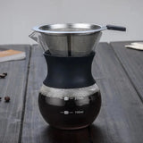 Glass Coffee Pot with Stainless Steel Filter Drip-brewed Hot Coffee Pot Drip-brewed Barista Pours 200ml into Coffee Maker