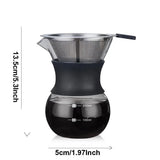 Glass Coffee Pot with Stainless Steel Filter Drip-brewed Hot Coffee Pot Drip-brewed Barista Pours 200ml into Coffee Maker
