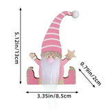 Gnome Wooden Ornaments Wood Santa Dwarf Man Desktop Decor Portable Wooden Hang Craft Gnome Elf Party Supplies For Doors Window