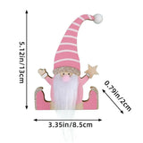 Gnome Wooden Ornaments Wood Santa Dwarf Man Desktop Decor Portable Wooden Hang Craft Gnome Elf Party Supplies For Doors Window