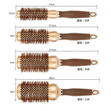 Gold Themal Hair Salon Curly Hair Round Brush Aluminum Radial Hair Ionic Comb In 4 Sizes Professional Salon Brushes