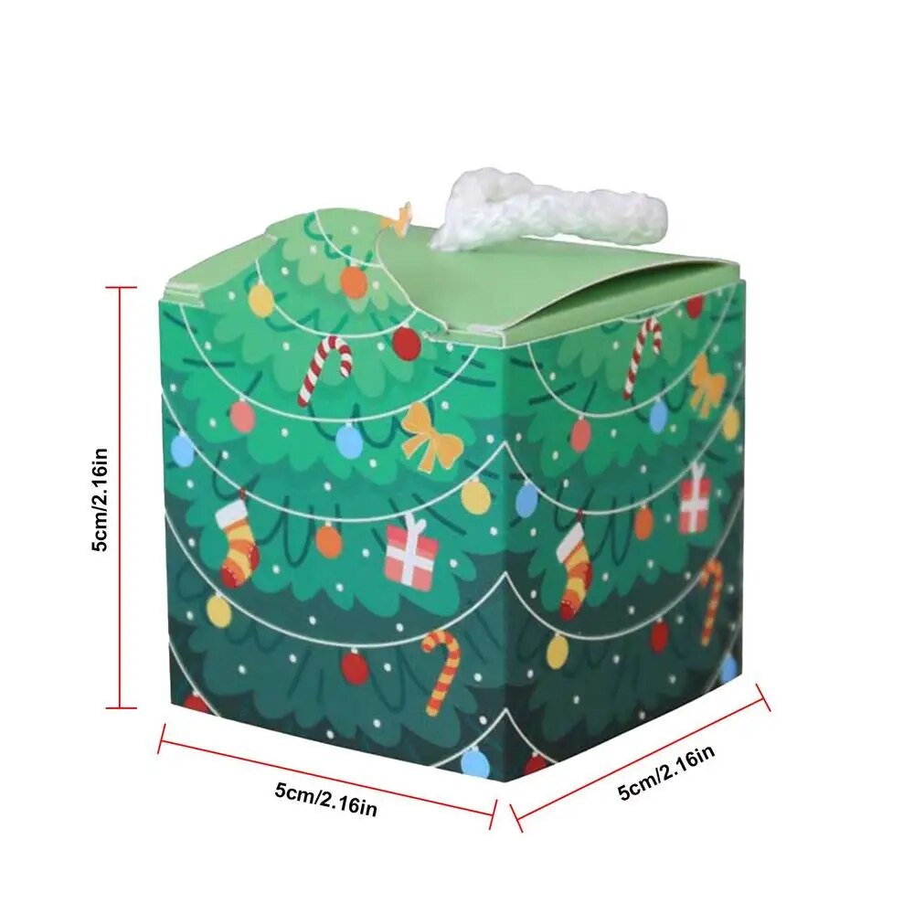 Goodie Paper Box For Christmas 50pcs Cardboard Christmas Gifts Box Portable Home Decorative Accessories For Chocolate Mini Toys