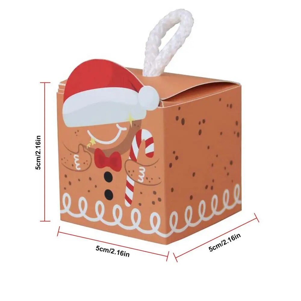Goodie Paper Box For Christmas 50pcs Cardboard Christmas Gifts Box Portable Home Decorative Accessories For Chocolate Mini Toys