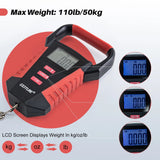 Goture Portable Travel Luggage Weighing Scale Mini Digital Scale LED Weight Scales Kitchen 50kg Fishing Girp Tool