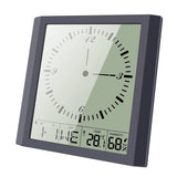 Modern Simple Electronic Square Needle Clock Big LCD Digital Thermometer Hygrometer Desktop Alarm Clock Home Wall Decoration