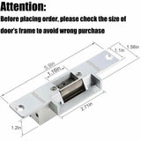 12V Stainless Steel Electric Strike Lock NC mode Door Access Control System Fail Secure