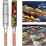 Portable BBQ Grilling Basket Stainless Steel Nonstick Barbecue Grill Basket Tools Mesh Kitchen Tools kitchen accessories