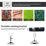 2in1 WiFi Digital 1000x USB Microscope 8 LED 1080P Magnifier Camera For Android IOS iPhone iPad Electronics Industry Metal Base