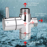 Shower Diverter Shower Faucet  Three-way Diverter Valve Shower Nozzle Switch  one-point two-cnnector Converter