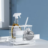 Multifunctional storage basket Sink Caddy Organizer Countertop Sponge Brush Soap Holder with Drain Pan  for Kitchen